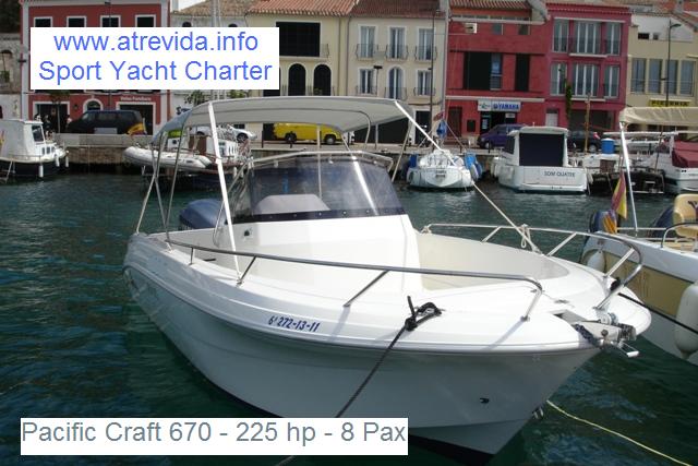 alquiler lancha rent a boat menorca